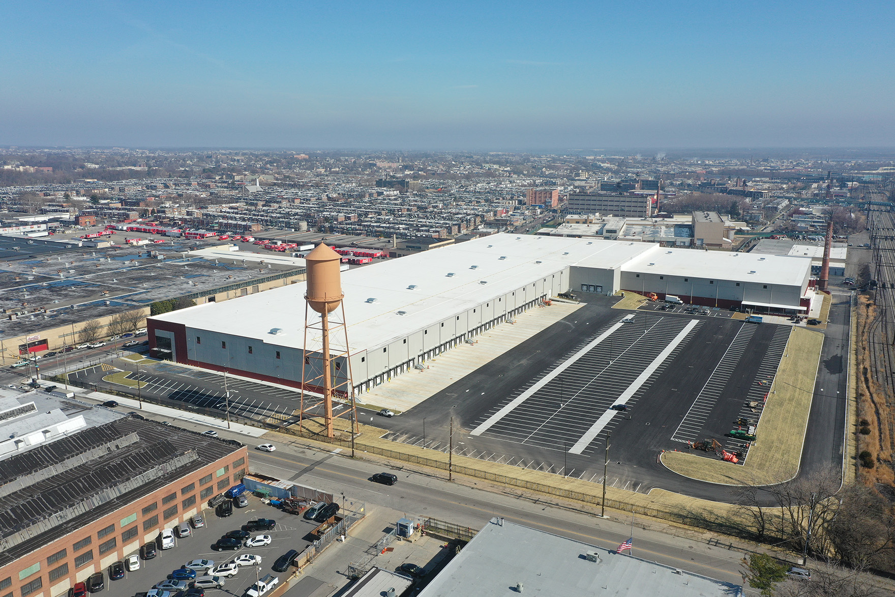 An aerial view of Crown 95 Logistics Center in Philadelphia, PA