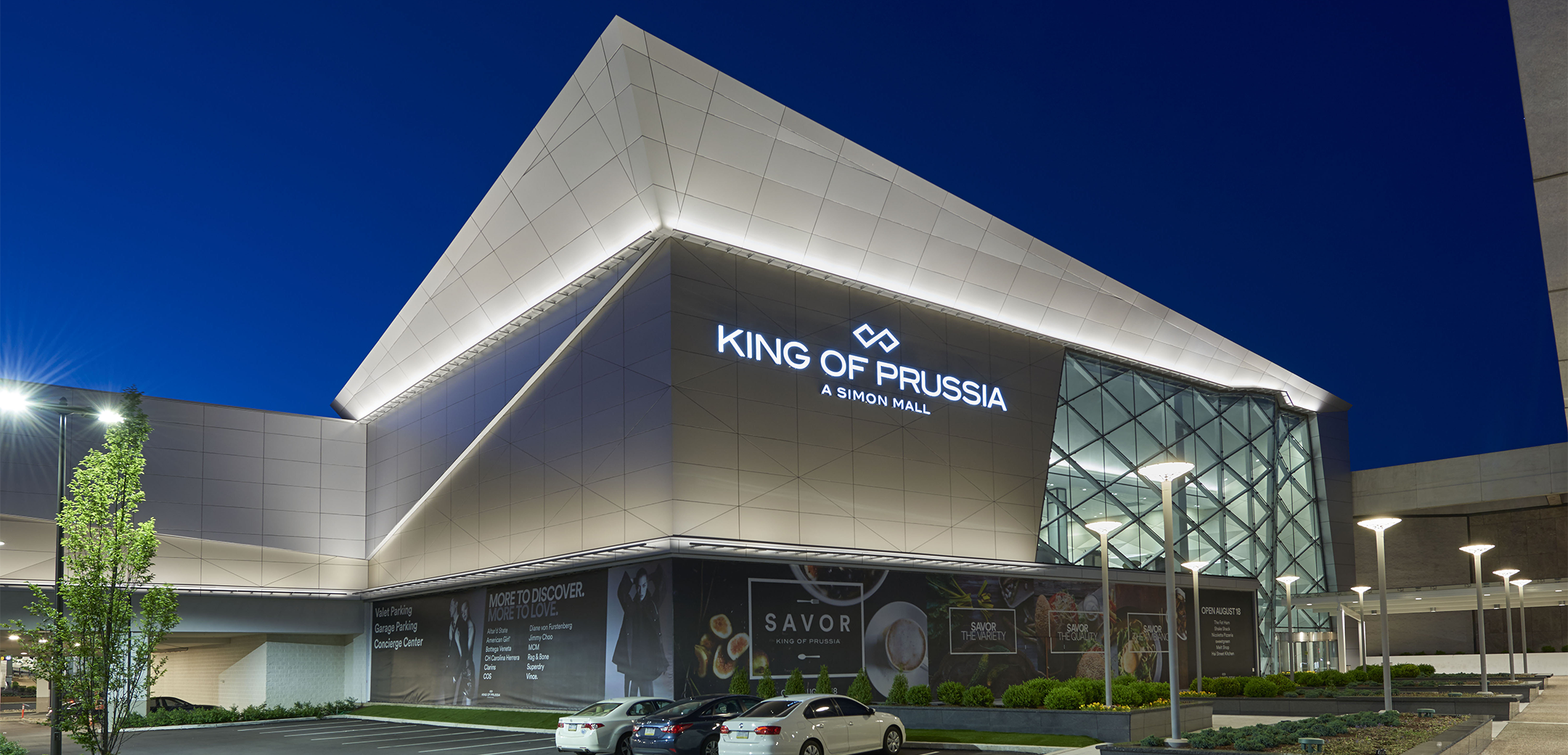 Entrance to one of the parking garages at King of Prussia Mall