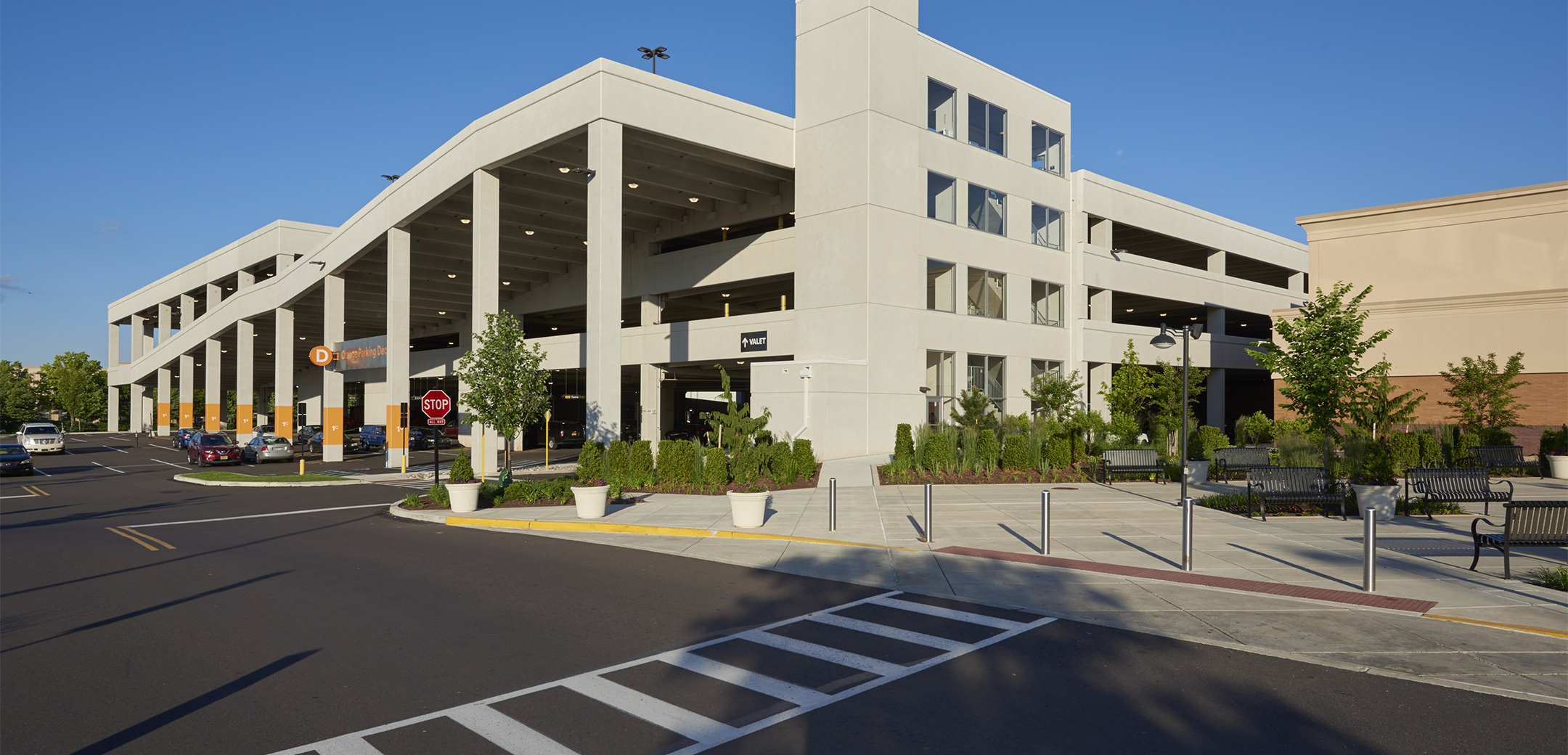 Entrance to one of the parking garages at King of Prussia Mall