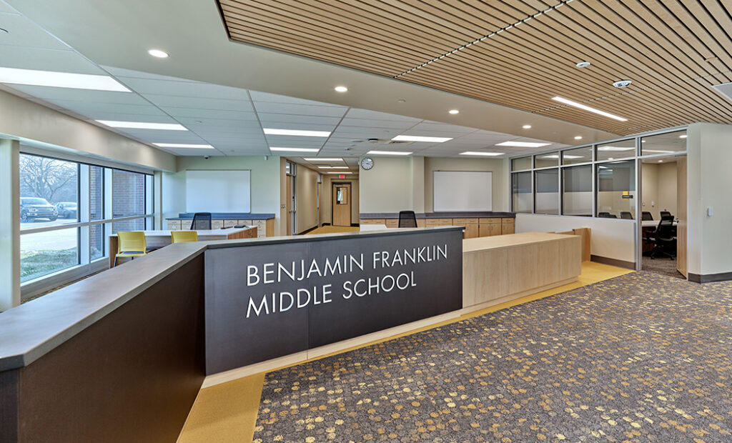 Project complete ben franklin middle school imc construction