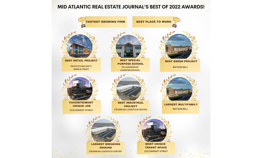 A graphic with the text, ``Mid Atlantic Real Estate Journal`s Best of 2022 Awards``