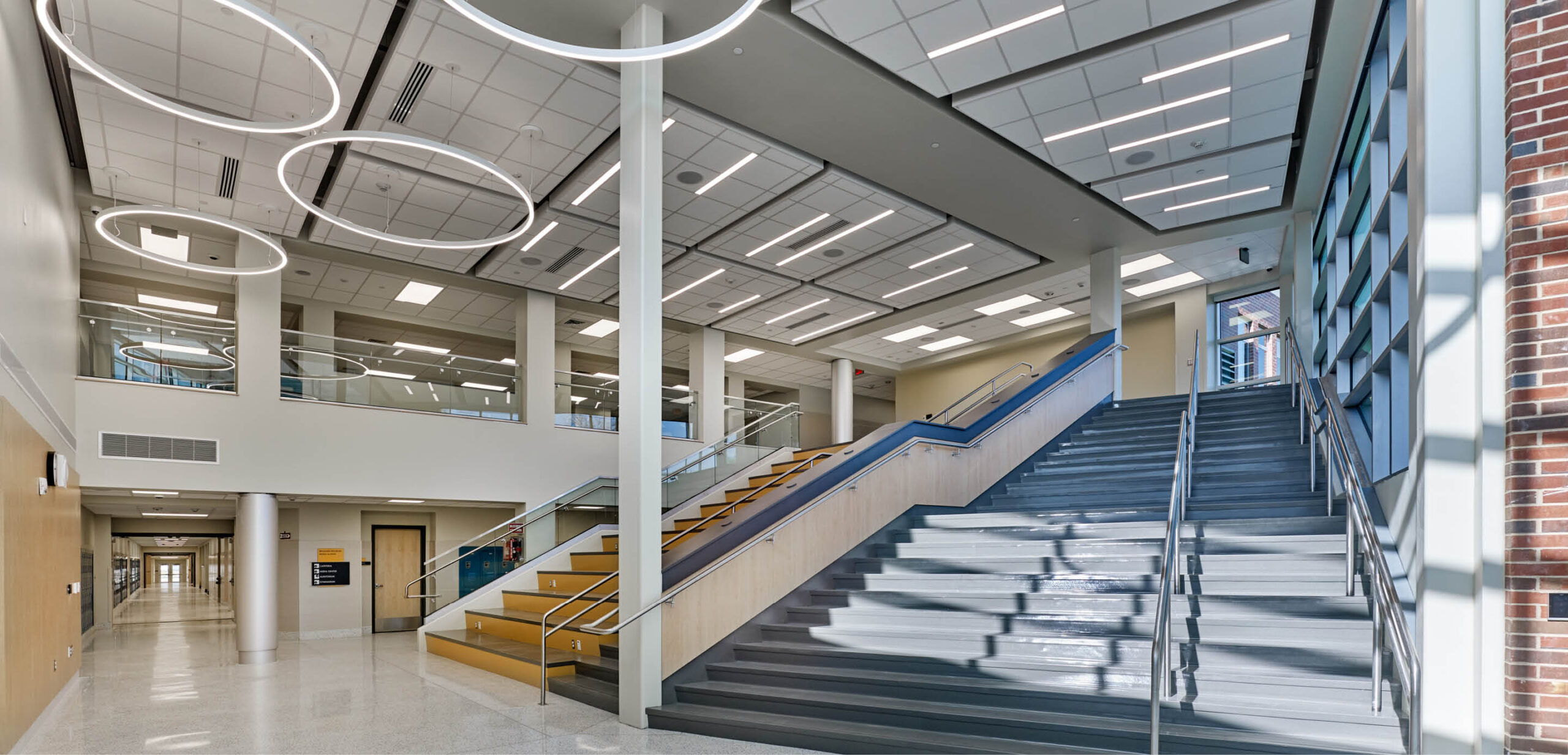 Stairway to second floor in education building