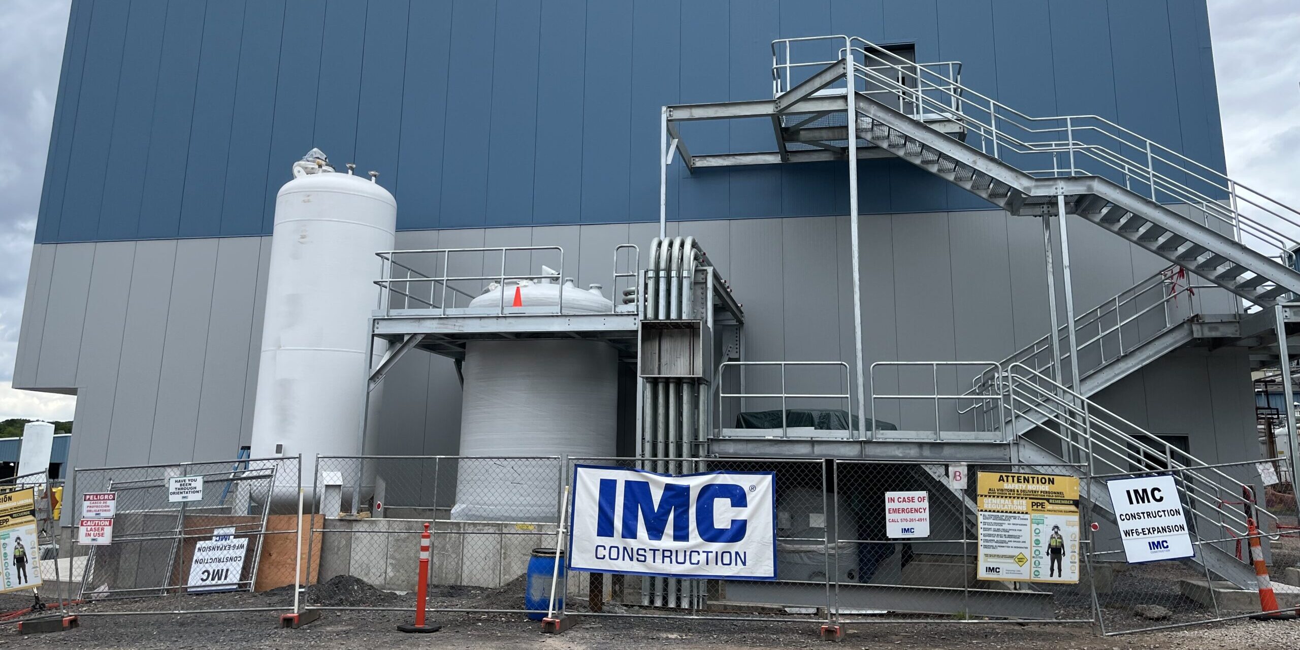 Potassium Hydroxide (KOH) & Hydrofluoric Acid (HF) Storage Tanks Installed At Exterior For Process Use