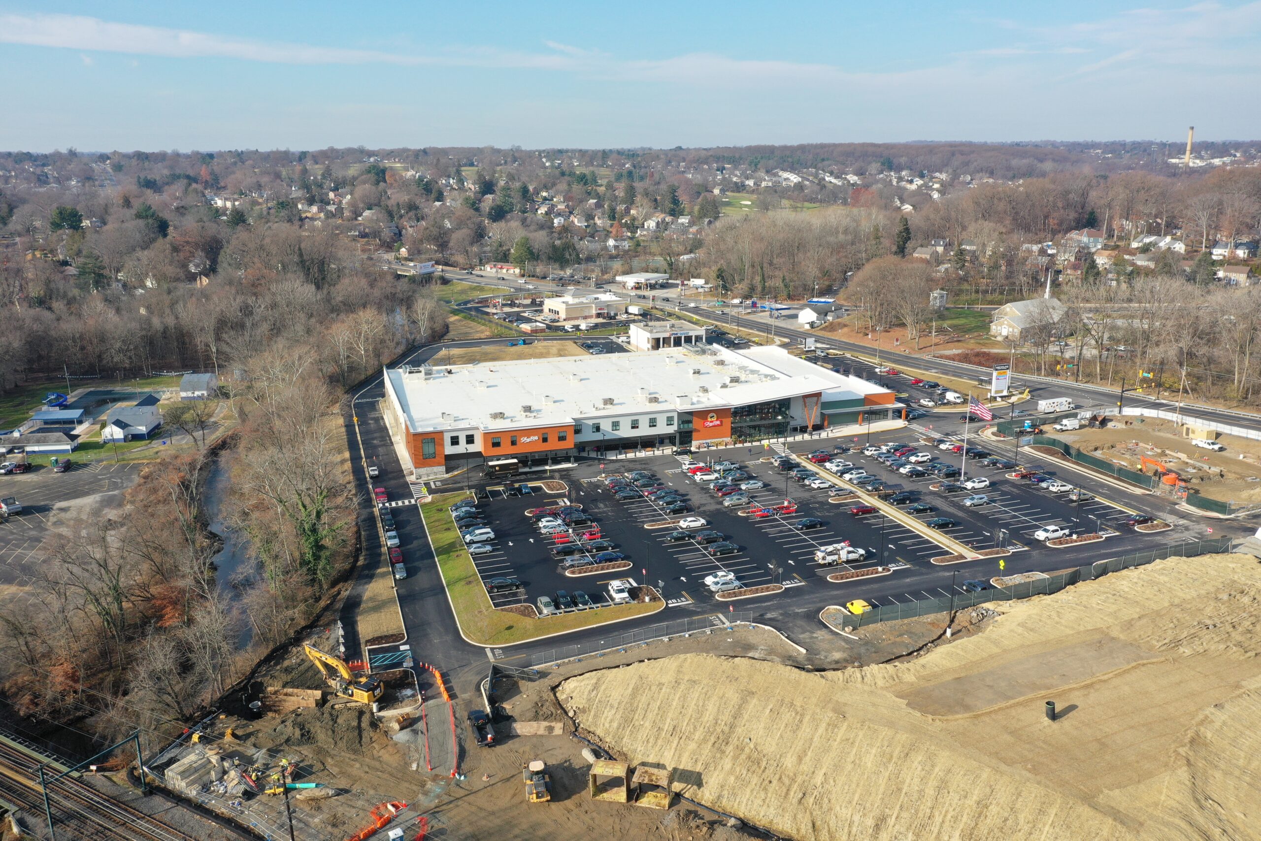 Aerial shot of Drexeline parking lot